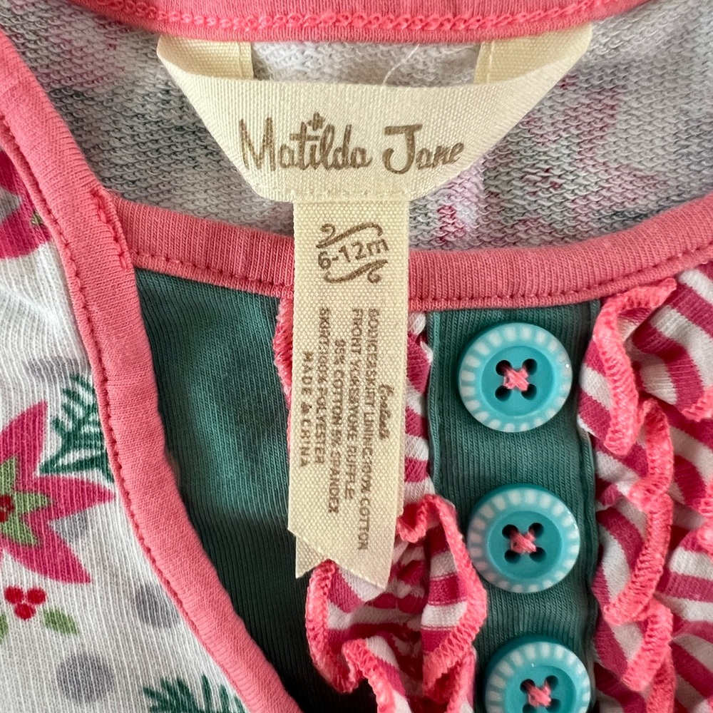 Matilda Jane Floral Top with Pink and Teal Accents - Picture 2 of 2